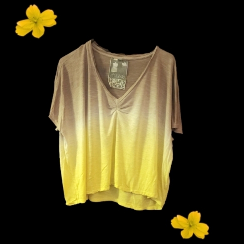 YOUNG FABULOUS & BROKE - WOMEN'S OMBRE TOP - SIZE S
